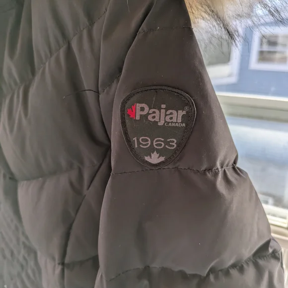 Women's Black Puffer Jacket with Fur Trim